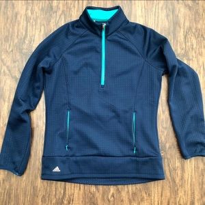 Adidas Golf ⛳️  Medium. Blue & Green. Long sleeve 1/4 zip.
